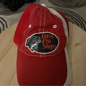 Bass Red and White Mesh Cap